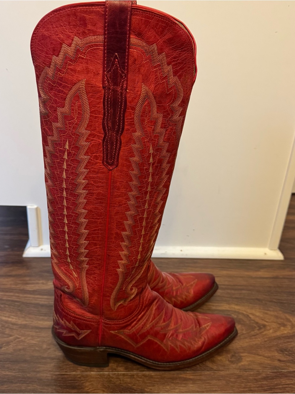 LUCCHESE Priscilla Cowgirl Boots Women's Size US 8 B Red Western Cowboy - Picture 8 of 16